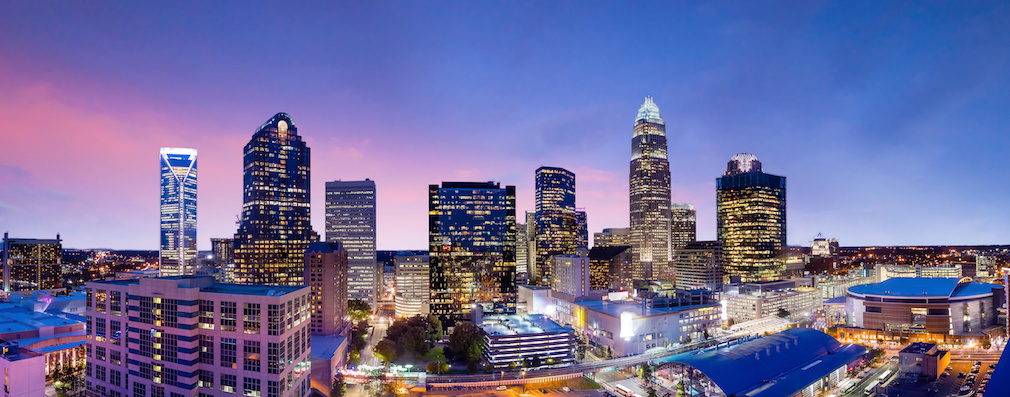 Skyline of downtown Charlotte in north carolina