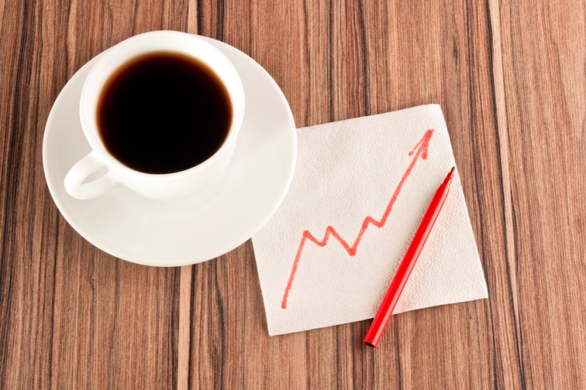 Growth chart on a napkin