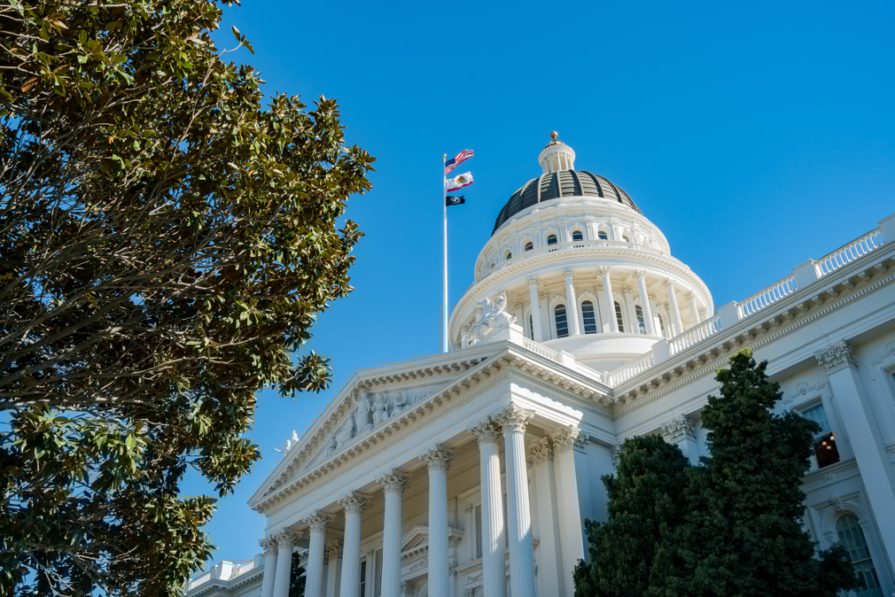 Exterior view of the historical California State Capitol