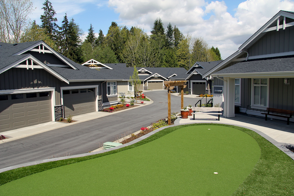 Townhomes with golf green