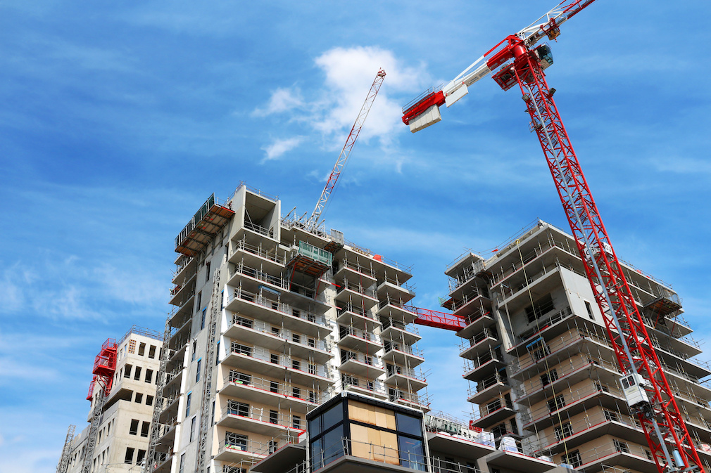 big apartment buildings under construction