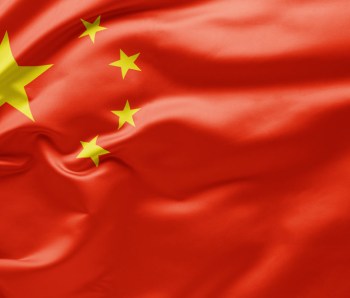 Waving national flag of China