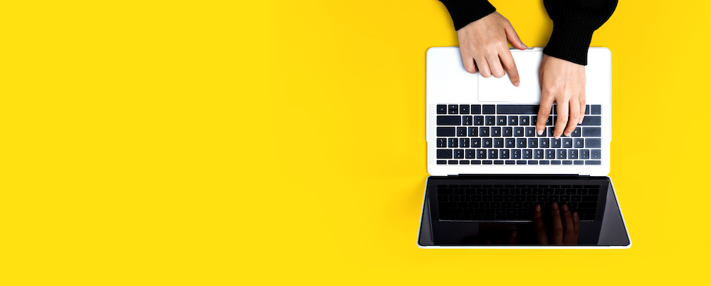 Person using a laptop computer