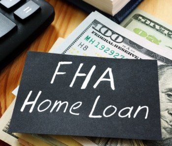 mortgage applications, Text sign showing hand written words FHA Home loan
