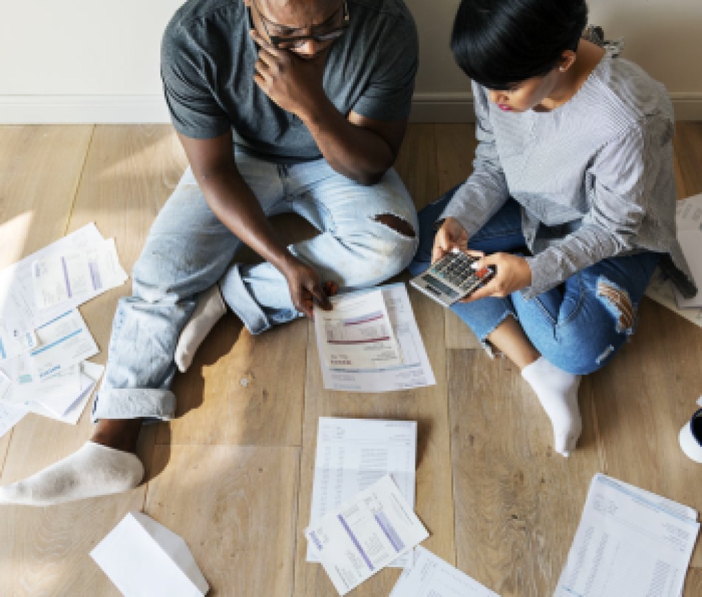 Couple managing the debt
