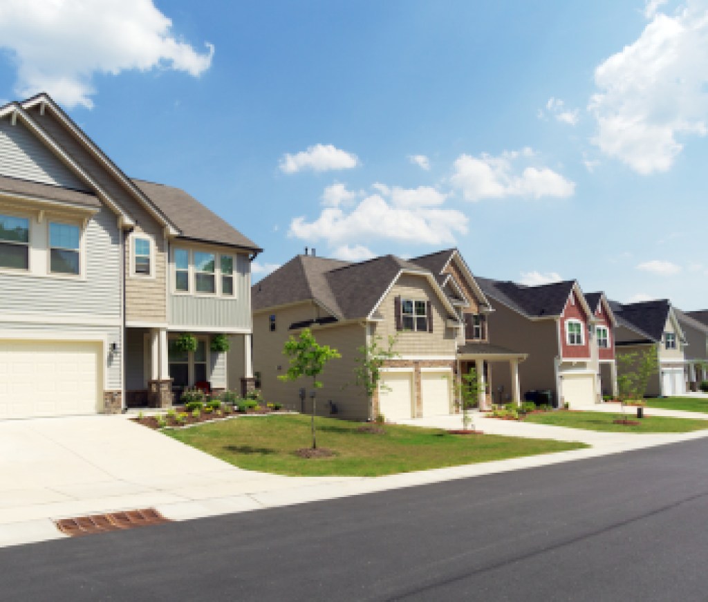 Street of suburban homes