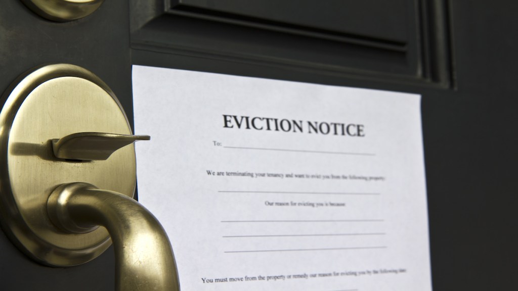 Eviction Notice Lettr on Front  Door