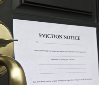 Eviction Notice Lettr on Front  Door