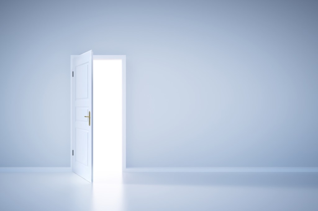 Open door to light, new life