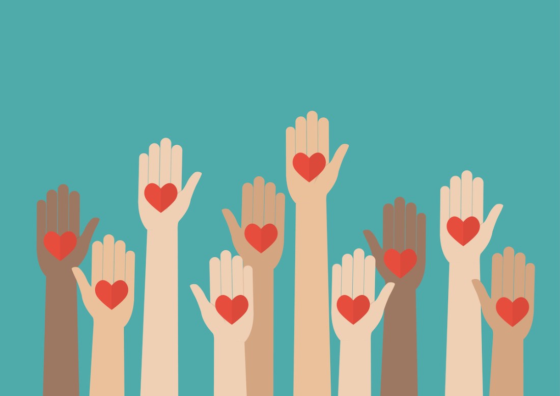 Raised hands volunteering