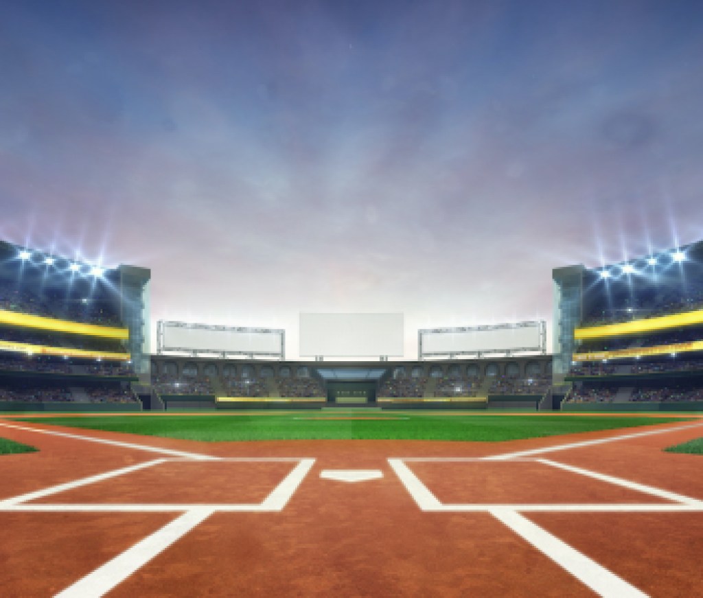 grand baseball stadium field diamond daylight view