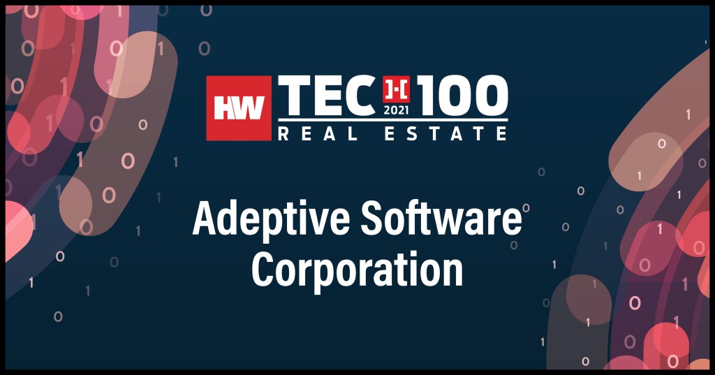 Adeptive Software Corporation-2021 Tech100 winners -Real Estate