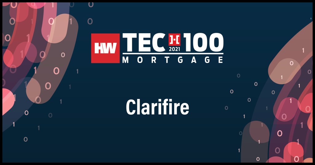 Clarifire-2021 Tech100 winners-mortgage