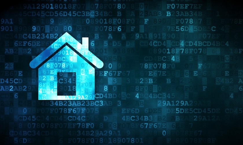 Finance concept: Home on digital background