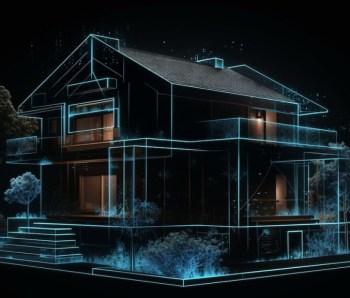 House hologram projection , Generative AI illustration