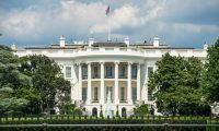 White House Washington DC American flag