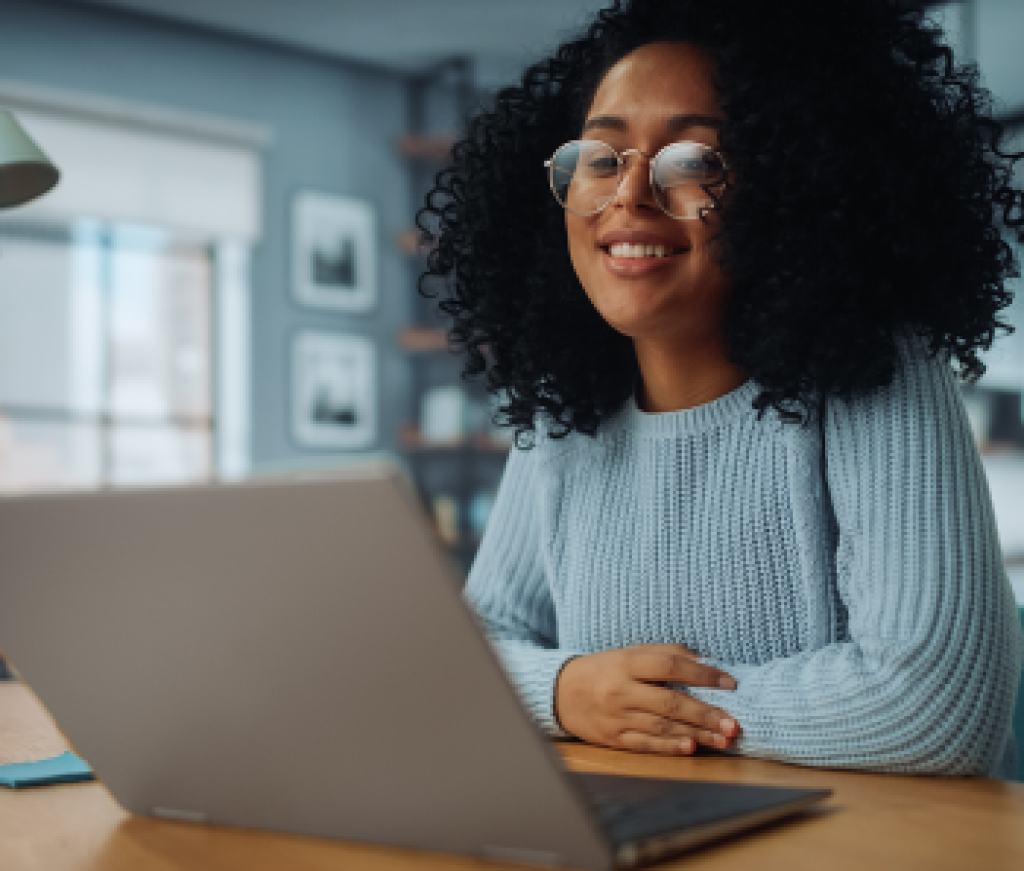 Young-woman-on-a-video-conference-call-with-clients