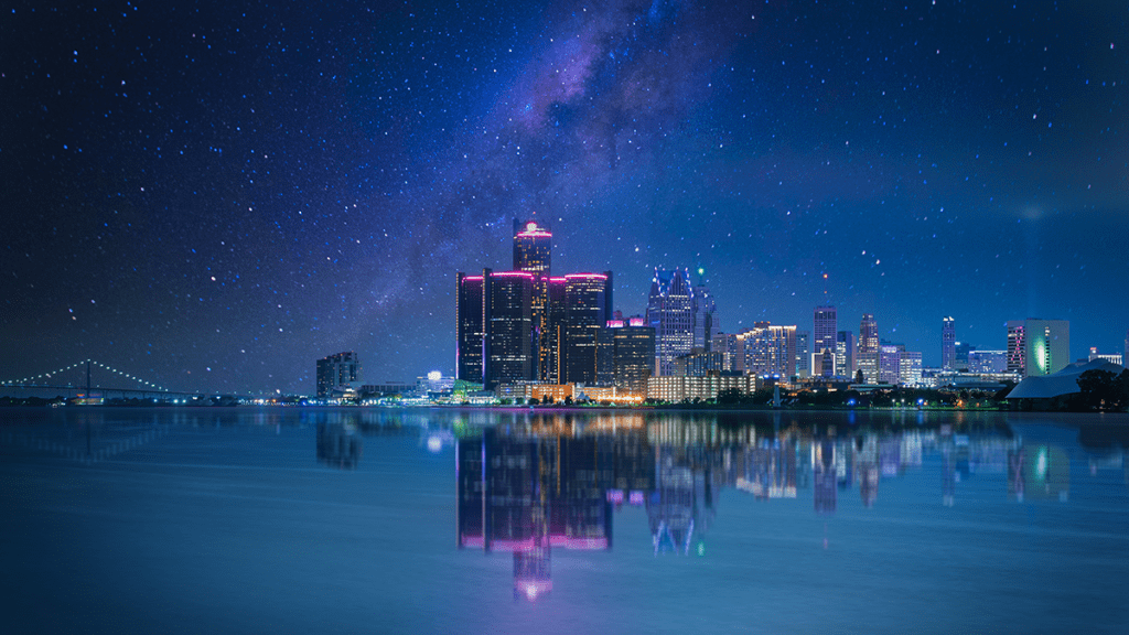 Detroit Michigan skyline