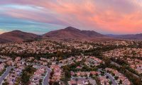 birds-eye view of mountain desert medium income neighborhood