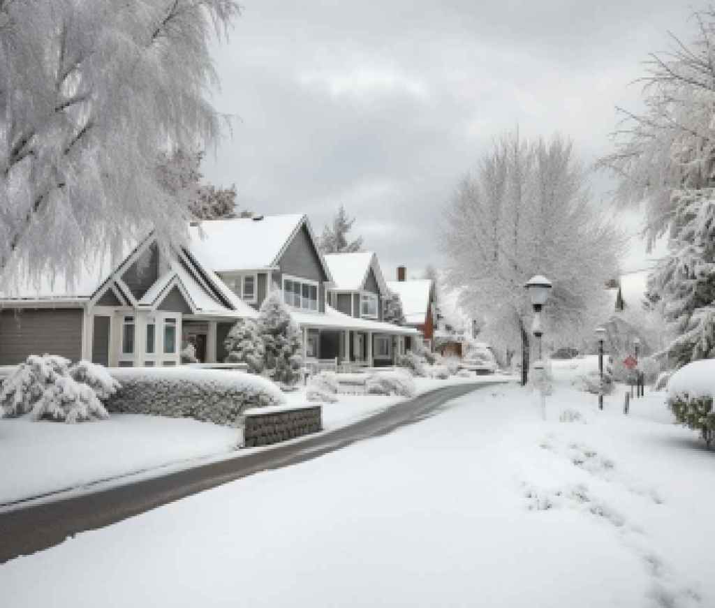 snowy neighborhood