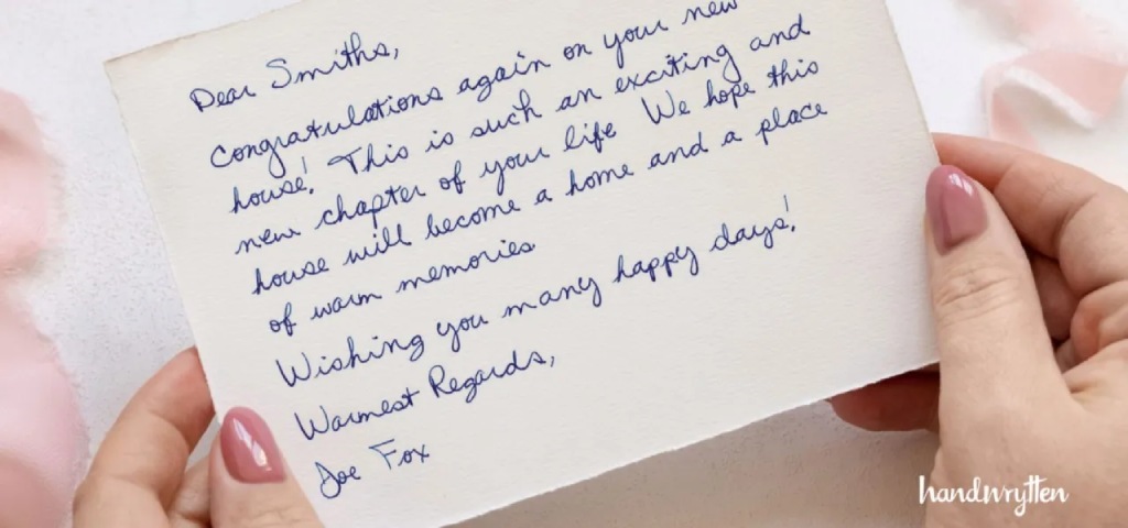 Sample card from Handwrytten