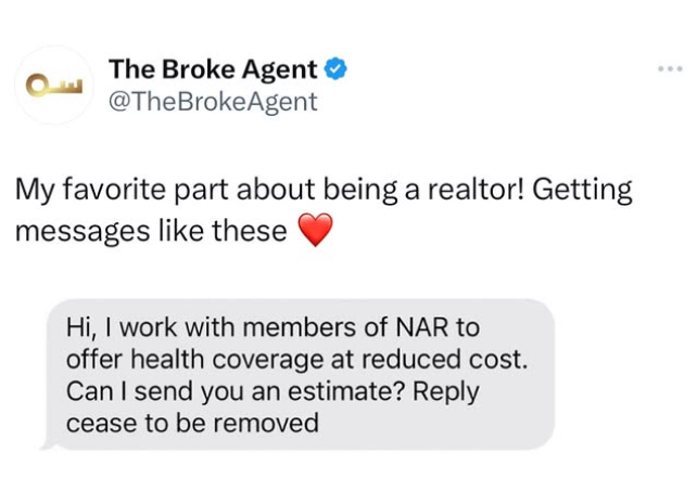 Meme of getting spam texts as a real estate agent.