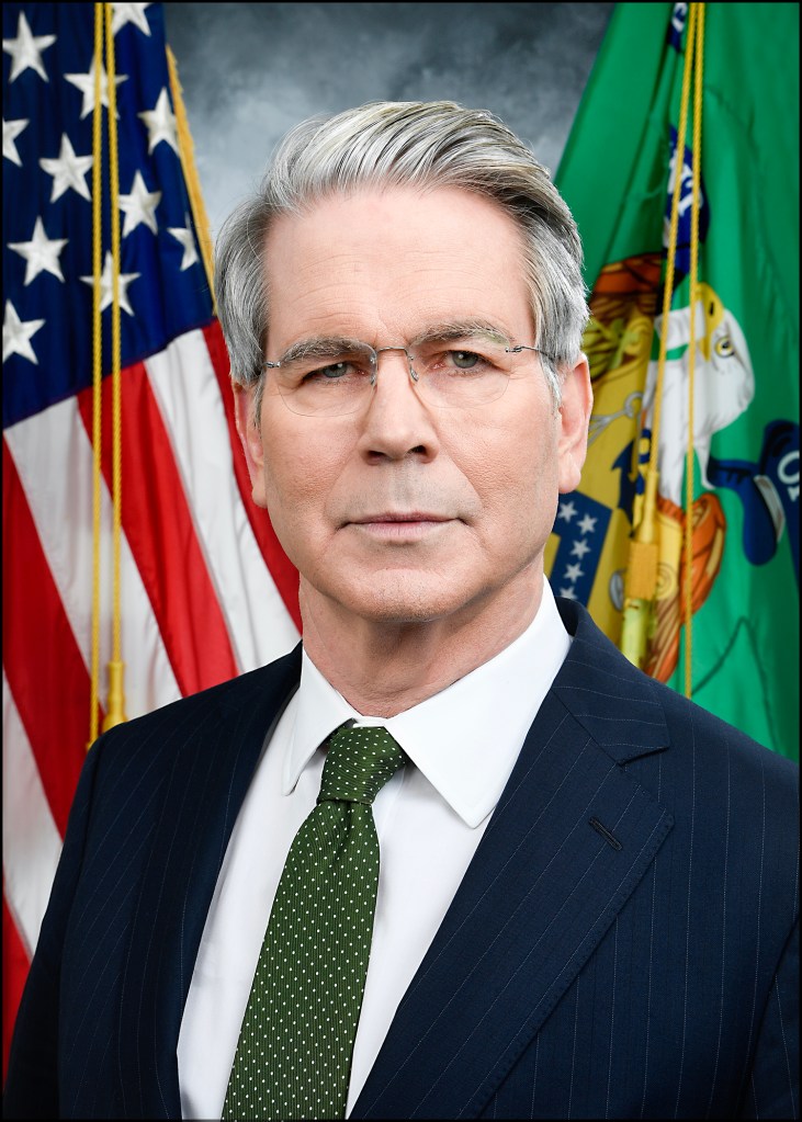 Official portrait of the second Trump administration's Secretary of the Treasury, Scott Bessent.