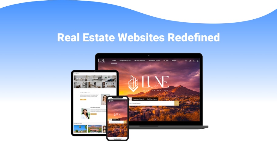 Real geeks website design on a computer, tablet, and mobile phone.