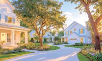Summer houses on winding street