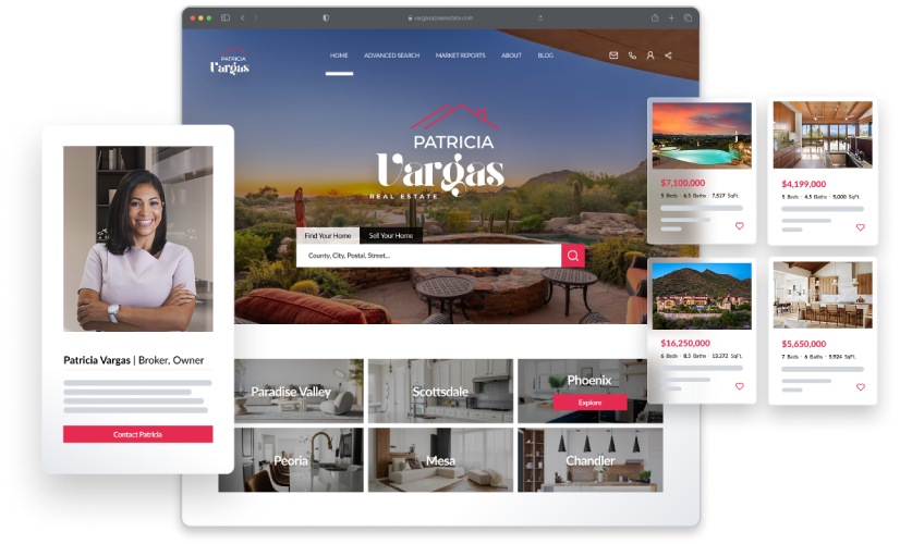 Branded landing page and website from Real Geeks.