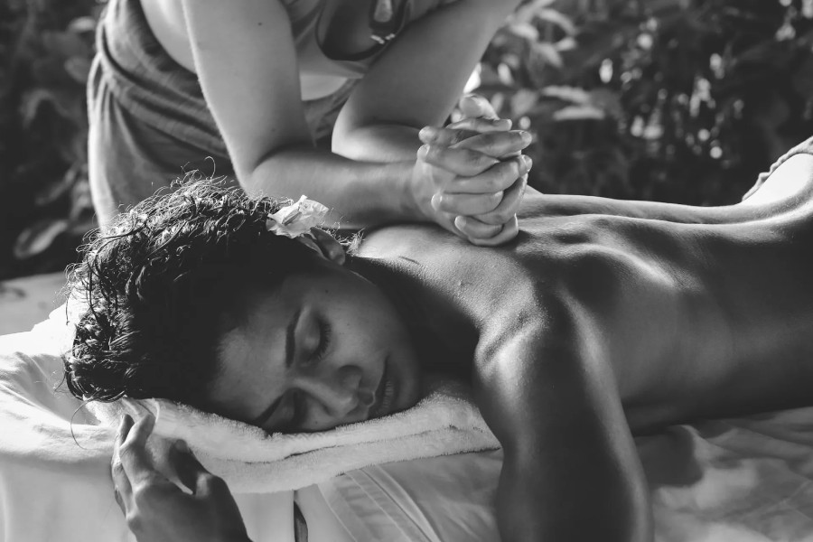 Woman relaxing in a spa