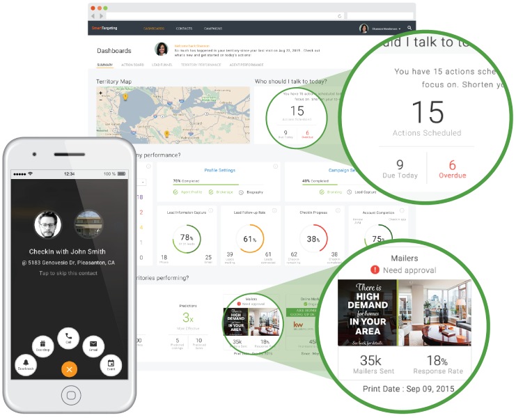 Smart Targeting feature from Smartzip shown on mobile and desktop.
