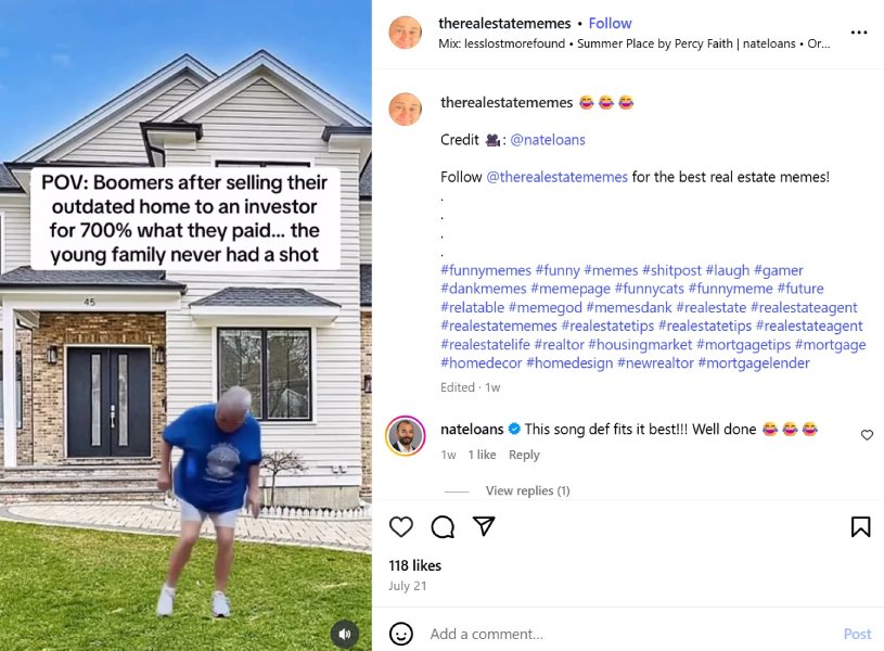 Instagram post from @therealestatememes.