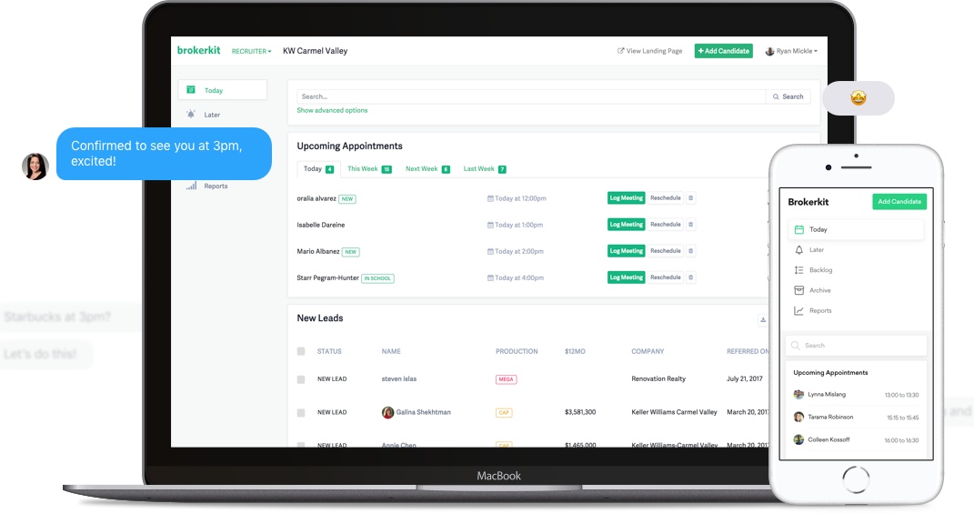 Brokerkit interface on laptop and mobile device.