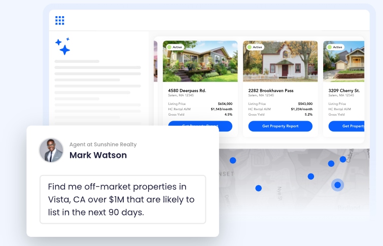 Command for HouseCanary to create a CMA report for off-market properties.