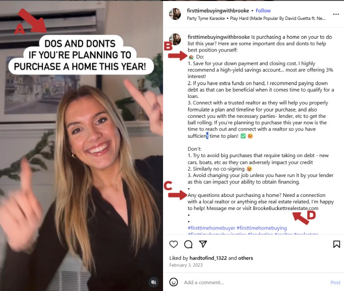 Example Instagram ad showcasing the elements to include in an effective ad.