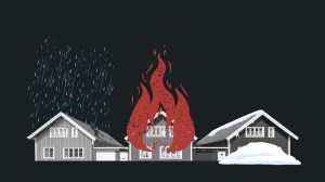 Rain fire snow house
