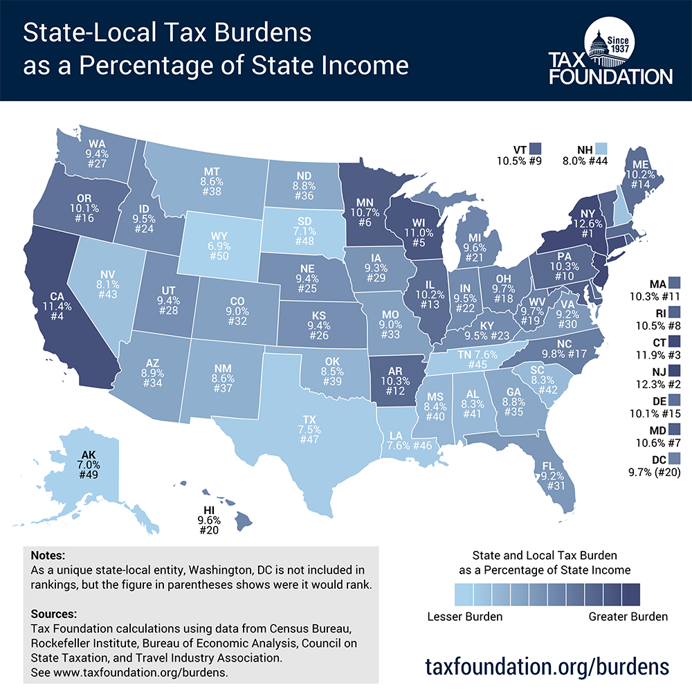 US Tax Burden Map